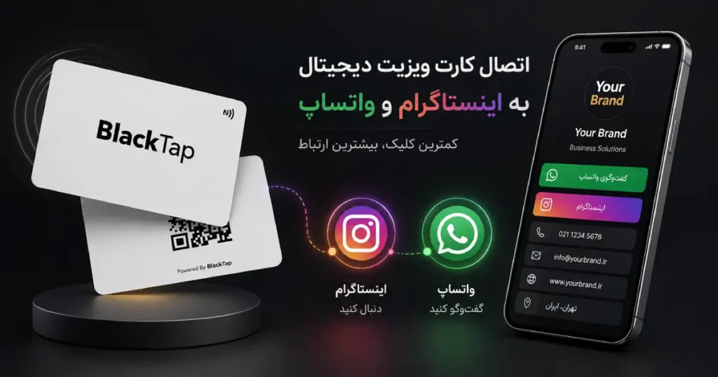 اتصال کارت ویزیت دیجیتال به اینستاگرام و واتساپ